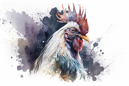 Generative AI. Colorful bright grid isolated on white background. Watercolor, detailed realistic illustration.の素材