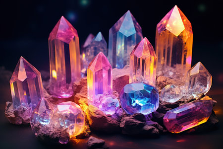 Healing reiki chakra crystals therapy. Gemstones therapy for wellbeing, meditation, destress, relaxation, metaphysical, spiritual practicesの素材