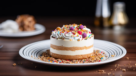 White Chocolate Cheesecake. birthday cake.の写真素材