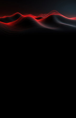 Abstract background waves. Black and red abstract background for wallpaper or business card