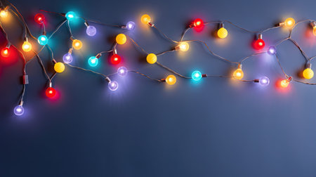 Image of a string of colorful Christmas fairy lights