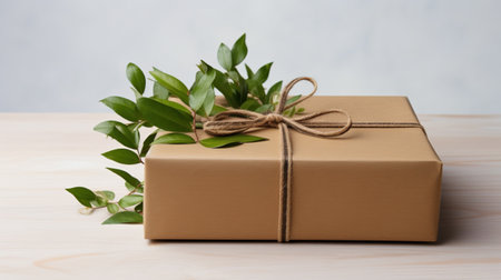 Gift wrapped in eco-friendly materialsの写真素材