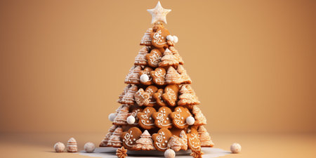 Christmas tree, made of gingerbread cookies