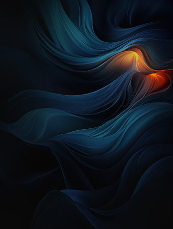 Amoled abstract wallpaper, pure black, tint of dark blue and orange colorの写真素材