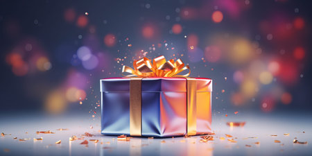 Christmas or birthday gift, colorful abstract conceptの写真素材