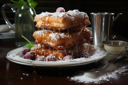 Homemade New Orleans French Beignetsの写真素材