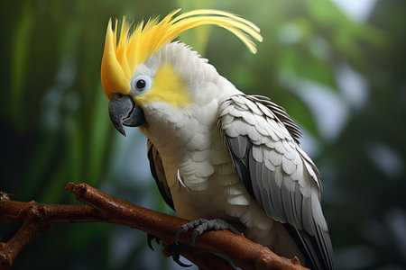 Portrait of a beautiful cockatiel in natural habitatの写真素材