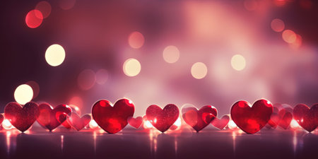 Red hearts background, valentine day greeting card