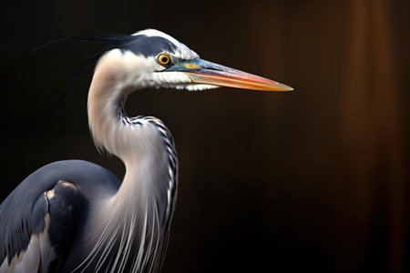 Portrait of a gray heron (Ardea cinerea)