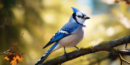 Portrait of a blue jay in natural habitatの写真素材