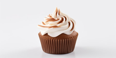 A superb cupcake, isolated on white backgroundの素材