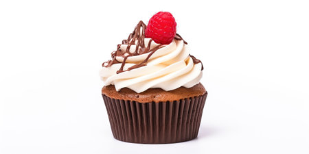 Cupcake on isolated white background with clipping path and full depth of fieldの素材