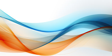 Abstract background with blue and orange waves. Vector illustration. Clip artの素材