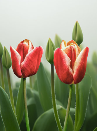Tulip. Beautiful bouquet of tulips. colorful tulips. tulips in spring, colorful tulipの素材
