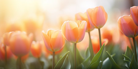 Tulip. Beautiful bouquet of tulips. colorful tulips. tulips in spring, colorful tulipの素材