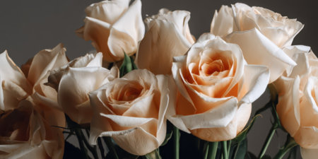 Close up of beautiful roses with copy spaceの素材
