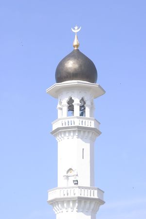 Minaret of Kapitan Keling Mosque in Penang, Malaysiaの写真素材