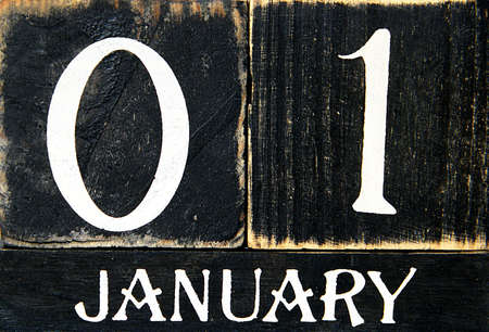 Retro-Calendar January 01の写真素材