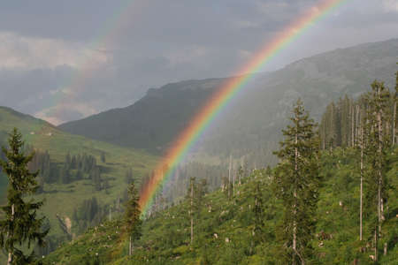 Duble rainbowの写真素材