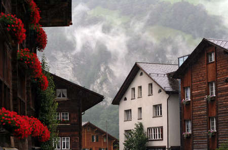 Alpin Chalets in Elmの写真素材