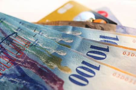 Credit card with moneyの写真素材