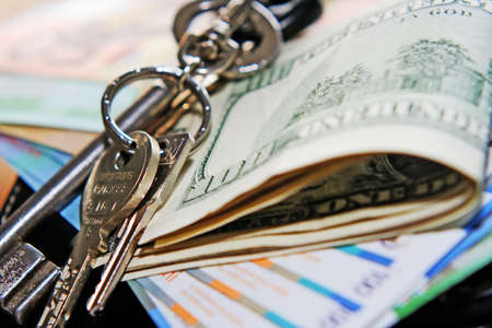 Keys and moneyの写真素材