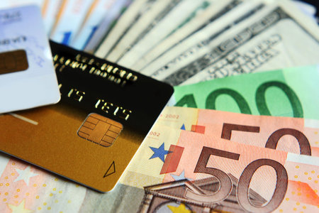 cash and credit cardの写真素材