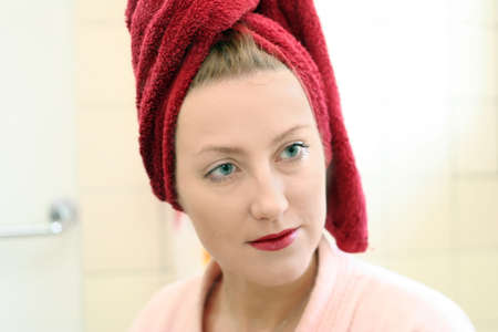 Morning make-up faceの写真素材