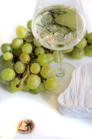 Grapes, wine and cheese