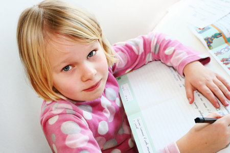 Happy child teaching