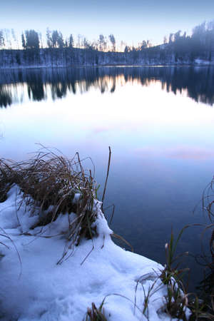winter lakeの写真素材