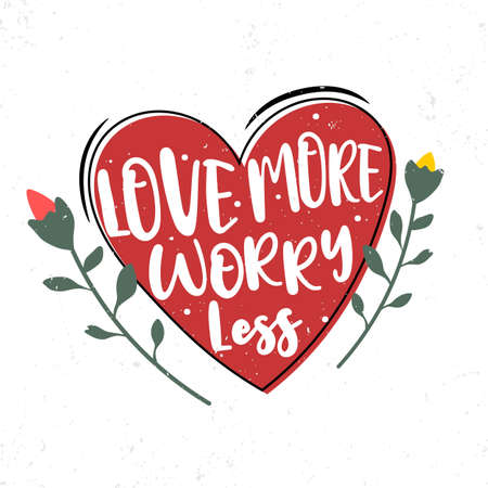 Love more worry lessのイラスト素材