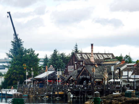 wooden village at coastのeditorial素材