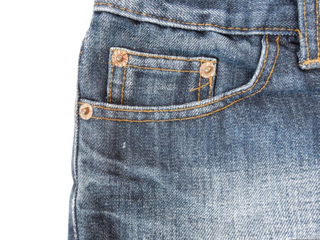 Front pocket blue denim jeans as a background compositionの写真素材