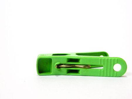 green clothespins set. Isolated on white.の写真素材