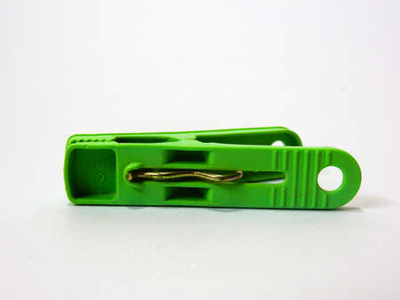 green clothespins set. Isolated on white.の写真素材