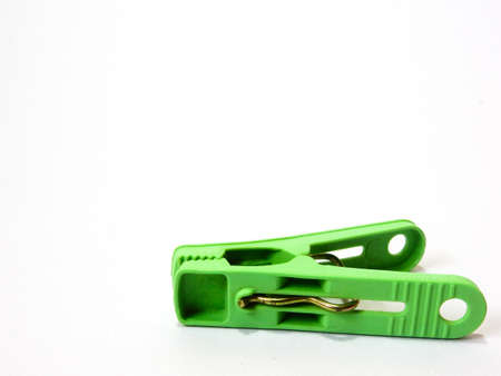 green clothespins set. Isolated on white.の写真素材