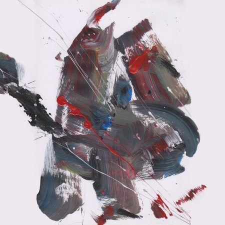 This artwork about abstract painting style with blue and dark grey colorの写真素材