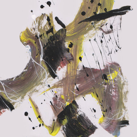This artwork about abstract painting style with dark brown and white colorの写真素材