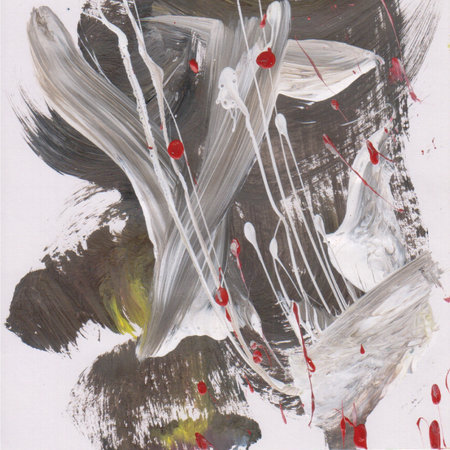 This artwork about abstract painting style with dark brown and white colorの写真素材