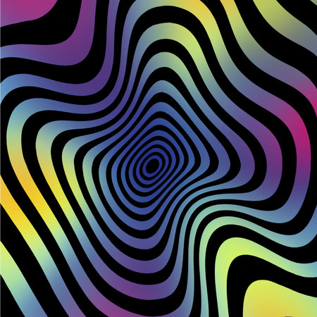 This optical art style artwork with illusion effect about distortion like street time travellerの写真素材
