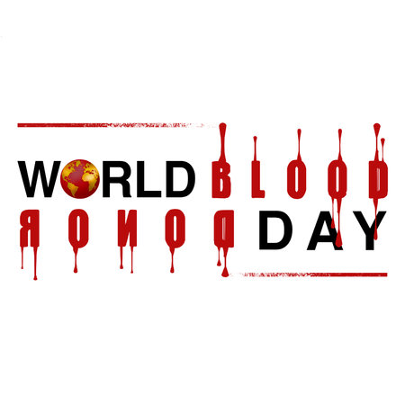 This artwork lettering design about world blood donor day with melt effect and red blood collorの写真素材