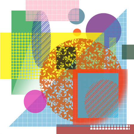 This artwork design with decorative style and minimalize, pop colorsの写真素材