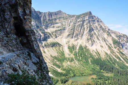 Crypt lake in Waterton National Park, Alberta, Canada.の写真素材