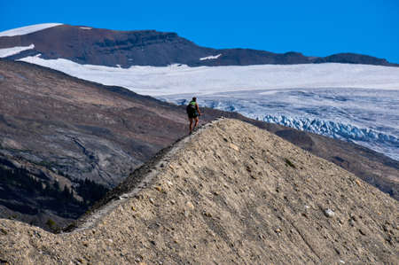 Hiking as high as you can for beautiful views in Yoho National Park, British Columbia, Canada.の写真素材