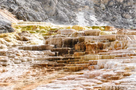 Mammoth Terraces, Yellowstone National Park, Wyoming, USA.の写真素材
