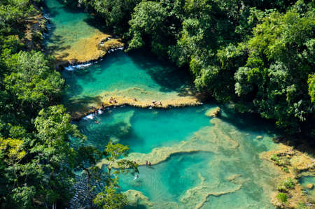 Semuc Champey natural swimming pools, Guatemala.の写真素材