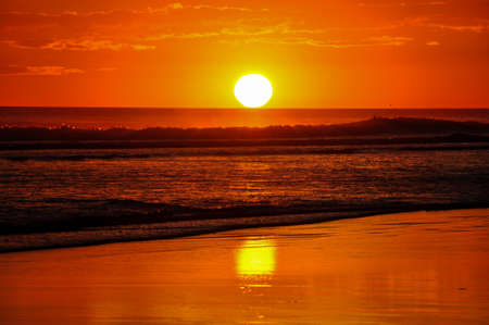 Beautiful sunset at Playa El Cuco, El Salvador.の写真素材