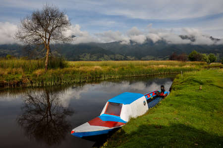 Delicate and colorful lago de Tota, Colombia.のeditorial素材