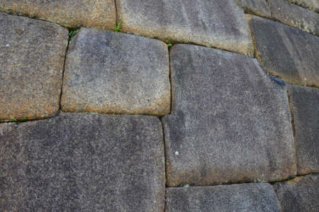Huge blocks sculpted by Incas, Machu Picchu, Peru.の写真素材